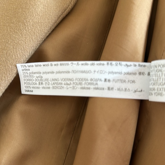 Massimo Dutti Camel Wool Coat -XS/S - Picture 6 of 7